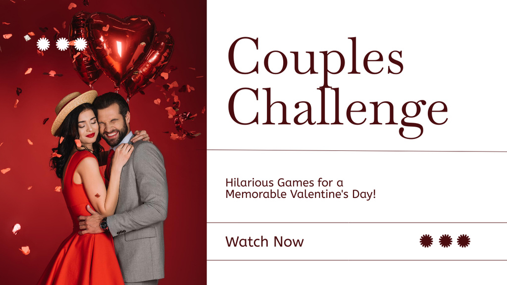 Valentine's Day Challenges Youtube Thumbnail Design Template