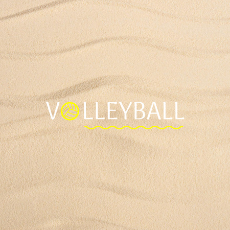 Beach Volleyball Sport Club Emblem Logo 1080x1080px tervezősablon