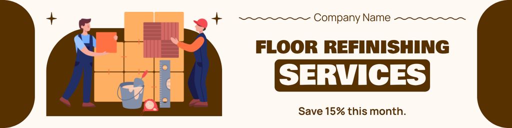 Offer of Floor Refinishing Services with Discount Twitter – шаблон для дизайна