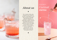New Cocktails with Pink Drinks in Glasses