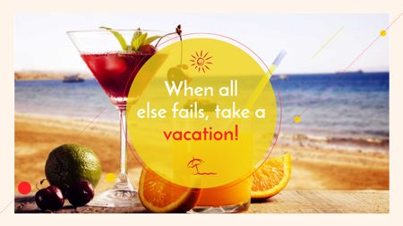 Vacation Offer Cocktail at the Beach Title Design Template
