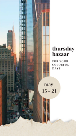 Bazaar torstaina kaupungissa -ilmoitus TikTok Video Design Template
