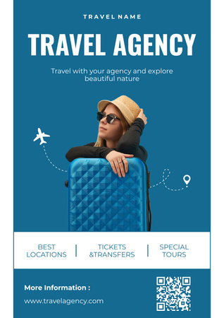 Ontwerpsjabloon van Poster van Tourpakketten met vliegtickets