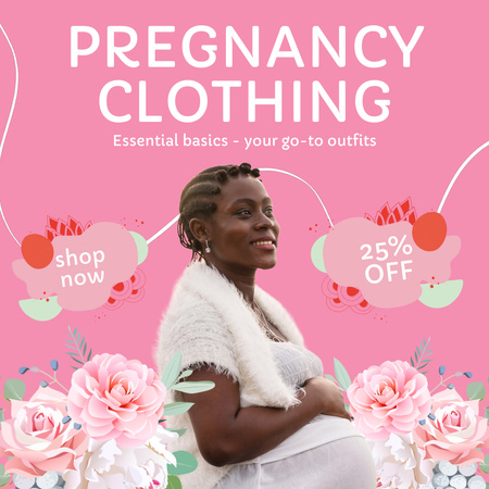 Pregnancy Clothing And Outfits With Discount Animated Post Design Template