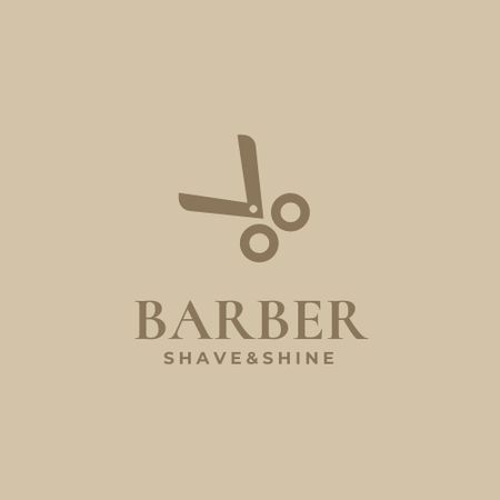 Platilla de diseño Barbershop Ad with Scissors Logo