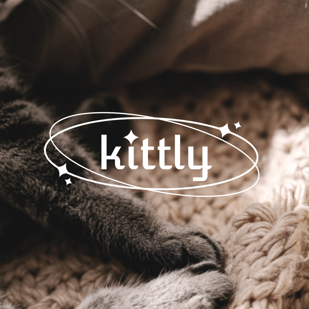 Cute Paw of Cat Logoデザインテンプレート
