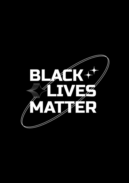 Modèle de visuel Protest Against Racism on Black Simple - Poster