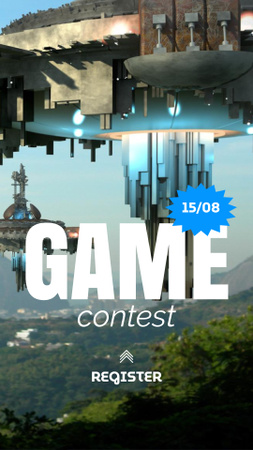 Template di design annuncio del concorso per videogiochi Instagram Video Story