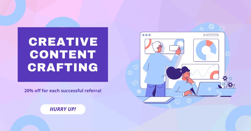 Creative Writing Content Making With Discounts Facebook AD – шаблон для дизайну