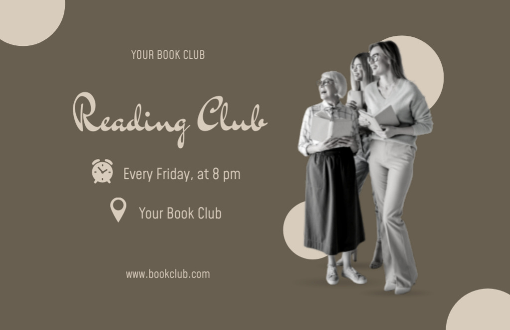 Book Reading Club Ad Thank You Card 5.5x8.5in Tasarım Şablonu