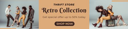 Retro collection of thrift store Ebay Store Billboard Design Template