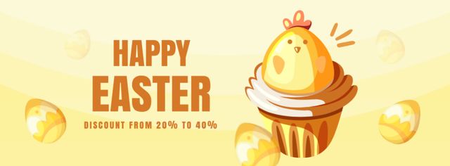 Designvorlage Get Your Easter Discount für Facebook cover