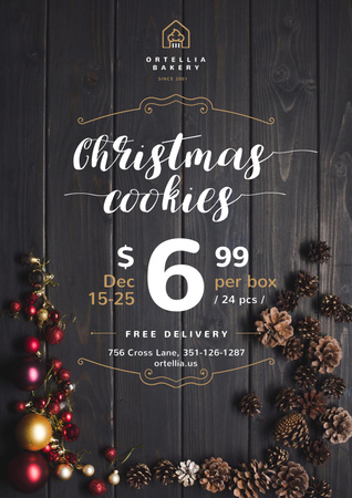 Christmas Offer with Sweet Cookies Poster Design Template