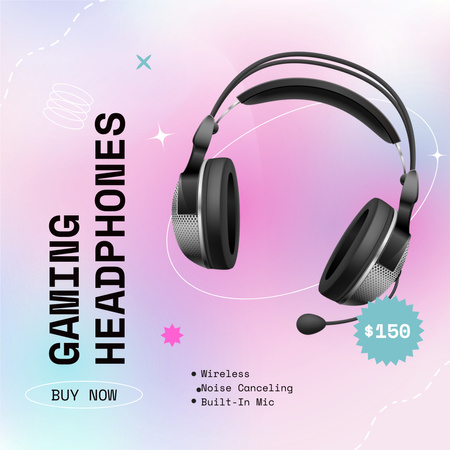 Gaming Headphones Promotion Instagram Design Template