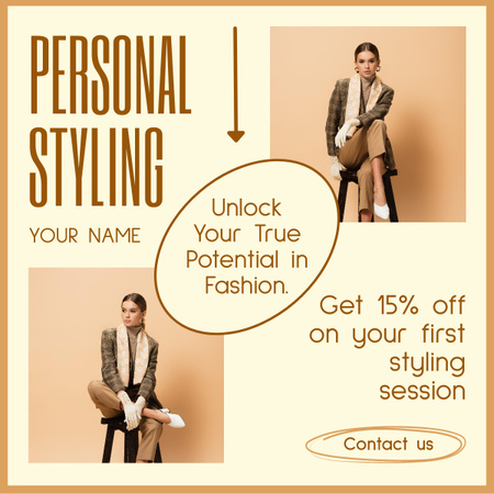 Dressing and Style Assistance Services LinkedIn postデザインテンプレート