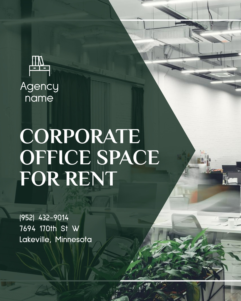 Offer of Corporate Office Space for Rent Instagram Post Vertical Modelo de Design