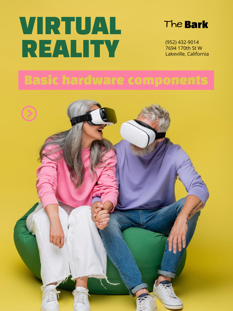 VR Gear Ad with Mature Couple Poster US Modelo de Design