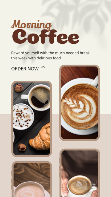 Designvorlage Morning Coffee Offer für Instagram Video Story