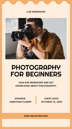 Photography Course for Beginners Instagram Story Design Template