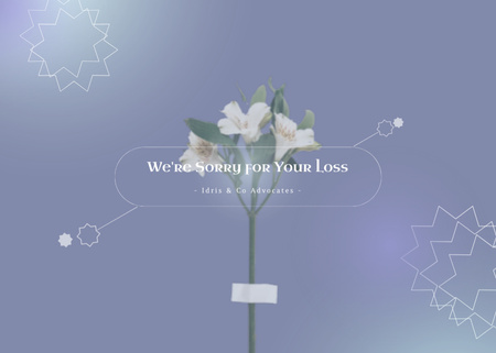 Deepest Condolence Messages on Death with Tender Lilies Postcard 5x7in Design Template