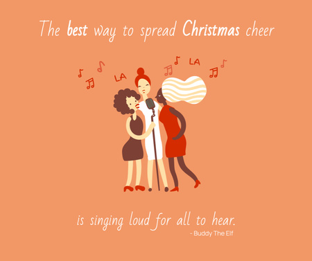 Christmas Mood with Singing Girls Facebook Design Template