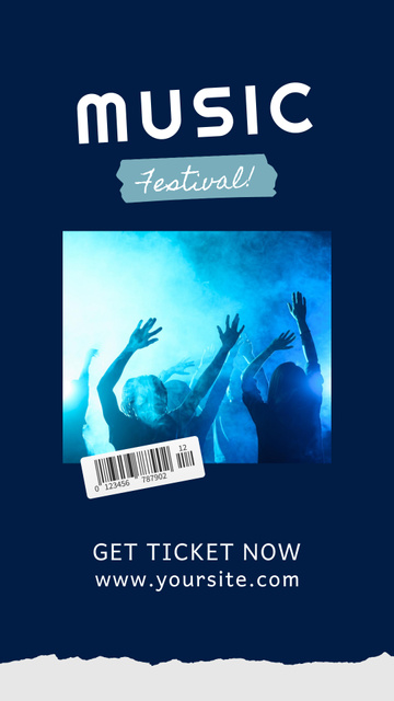 Creative Music Event Announcement With Fume And Audience Instagram Story Design Template