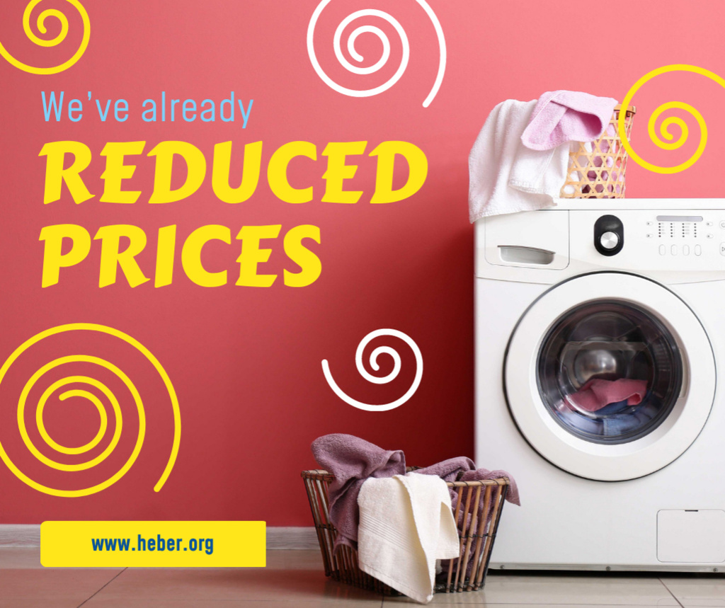 Appliances Offer Laundry by Washing Machine Facebookデザインテンプレート