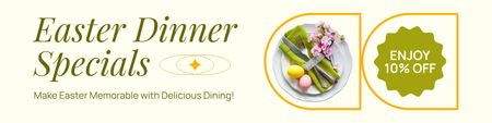 Platilla de diseño Easter Dinner Special Promo Twitter