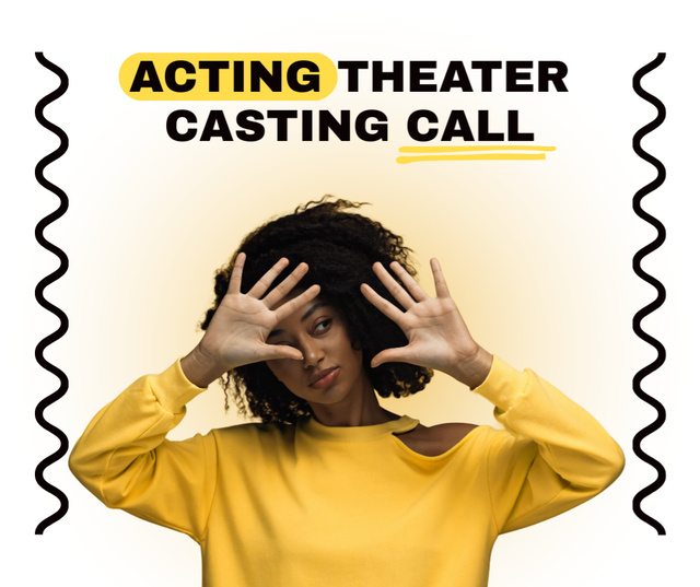 Actor's Casting Announcement in Theater Facebookデザインテンプレート