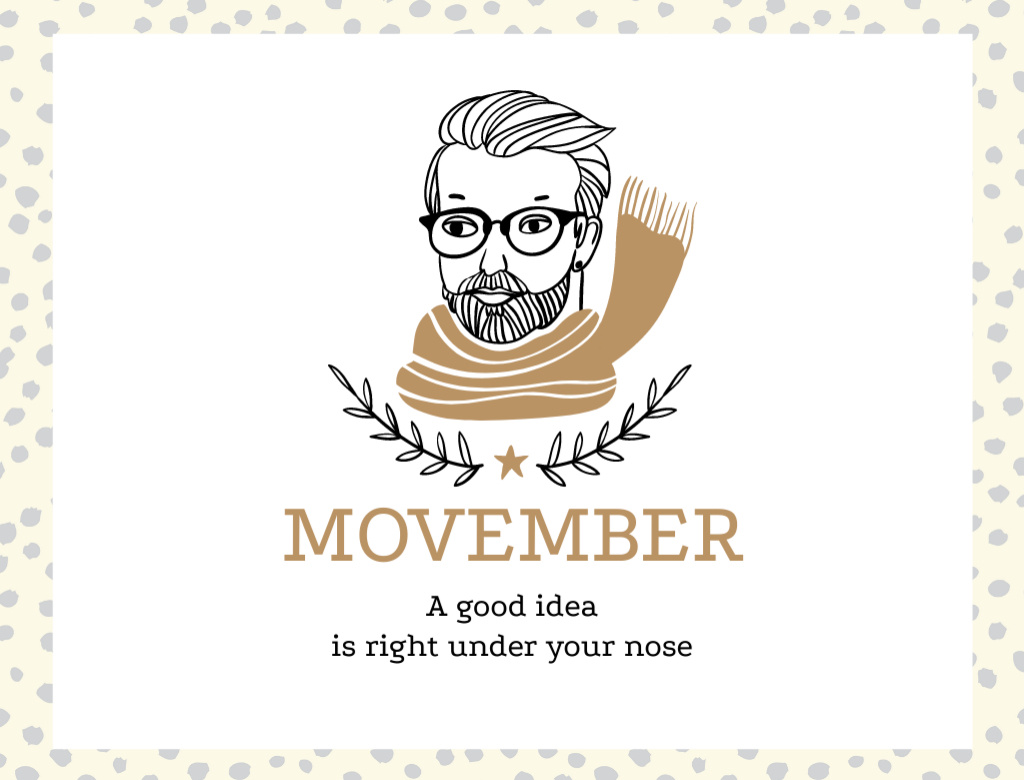 Movember Event Announcement And Man With Moustache Postcard 4.2x5.5in Design Template