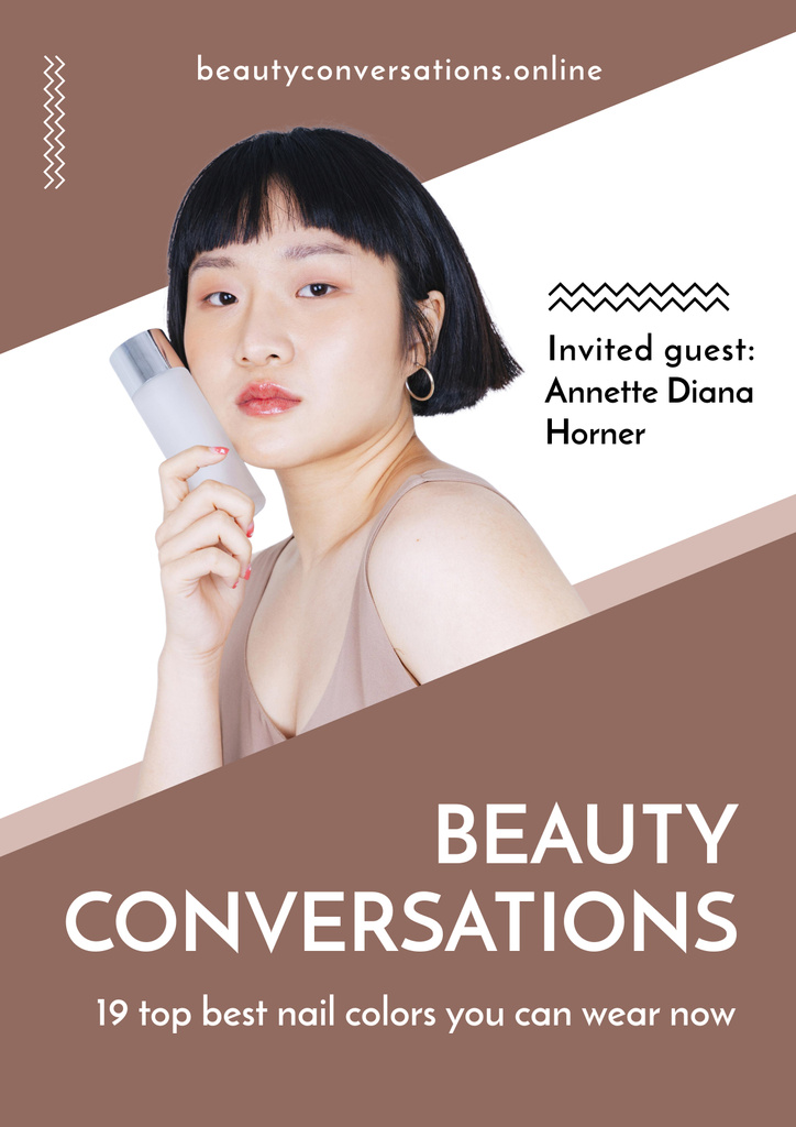 Beauty conversations with Attractive Woman Poster Πρότυπο σχεδίασης
