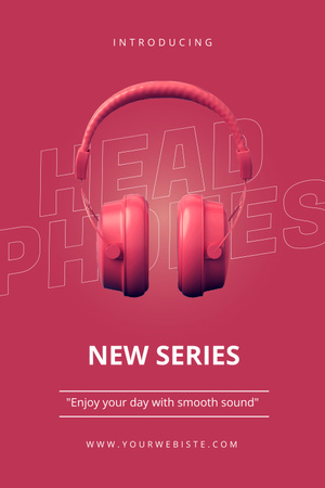 Ontwerpsjabloon van Pinterest van Sale of New Modern Headphones
