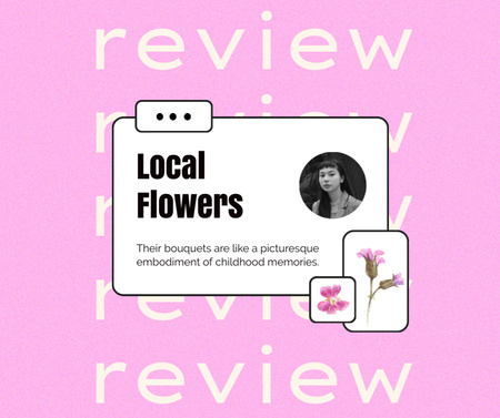 Flowers Store Customer's Review Facebook Design Template