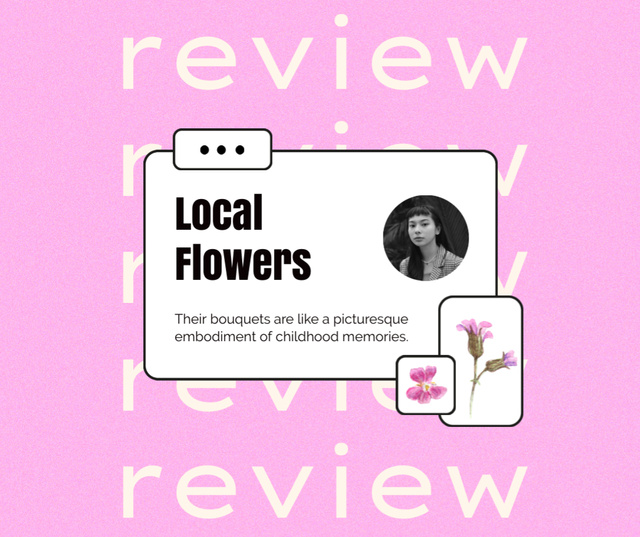 Designvorlage Flowers Store Customer's Review für Facebook