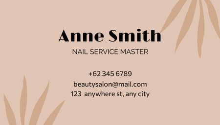 Plantilla de diseño de Anuncio de salón de belleza con esmalte en las uñas Business Card US 