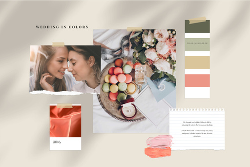 Tender Colors Palette For Wedding MoodBoard