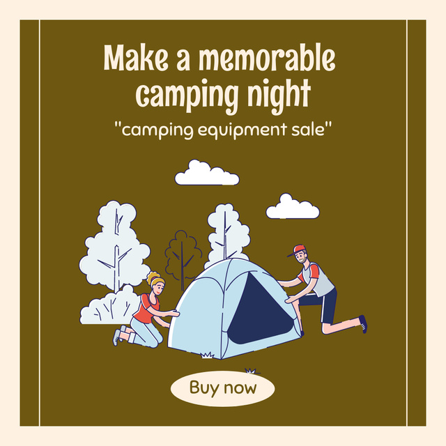 Camping Equipment Sale Offer  Instagram AD – шаблон для дизайну