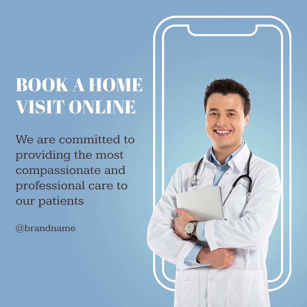 Patient's Online Services In Smartphone Offer Instagramデザインテンプレート