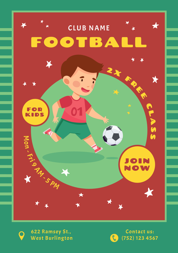 Football Club for Kids Poster Tasarım Şablonu