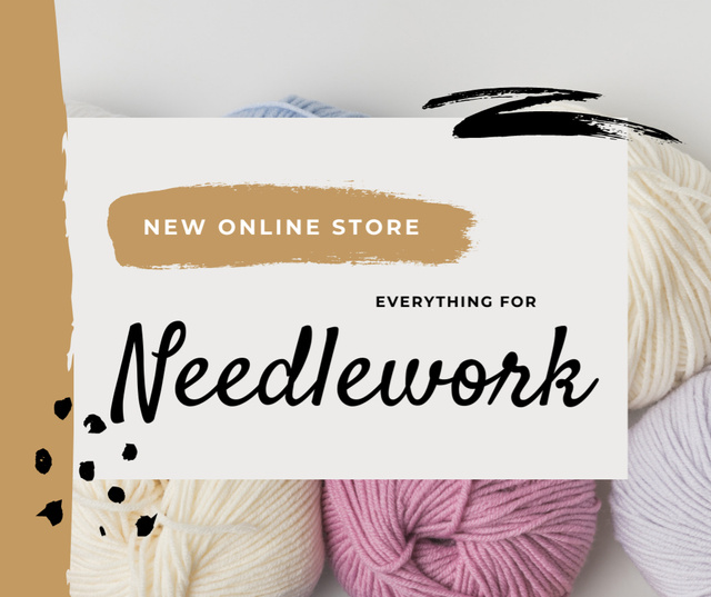 Designvorlage New Online Store for Needlework für Facebook
