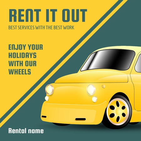 Designvorlage Car Rental Services Offer  für Instagram AD