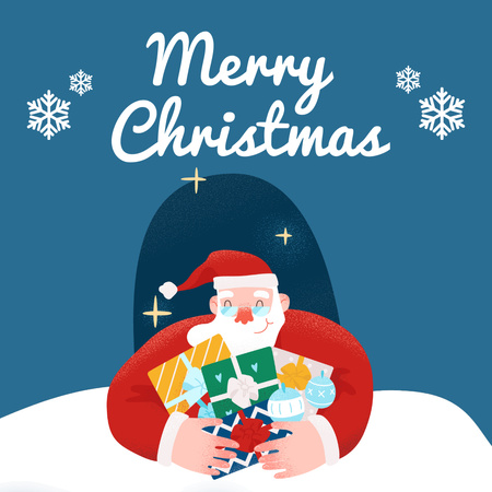 Template di design Christmas Holiday Greeting with Santa Instagram