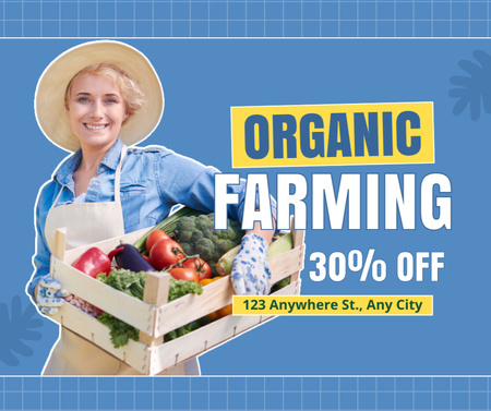 Discounted Organic Farm Products Sale Facebook Design Template