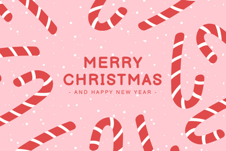 Glowing Christmas and Happy New Year Holidays Greeting Postcard 4x6in Tasarım Şablonu