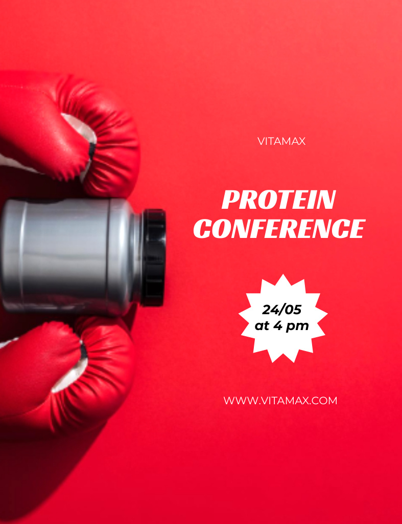 Designvorlage Protein Supplements Conference Announcement für Invitation 13.9x10.7cm