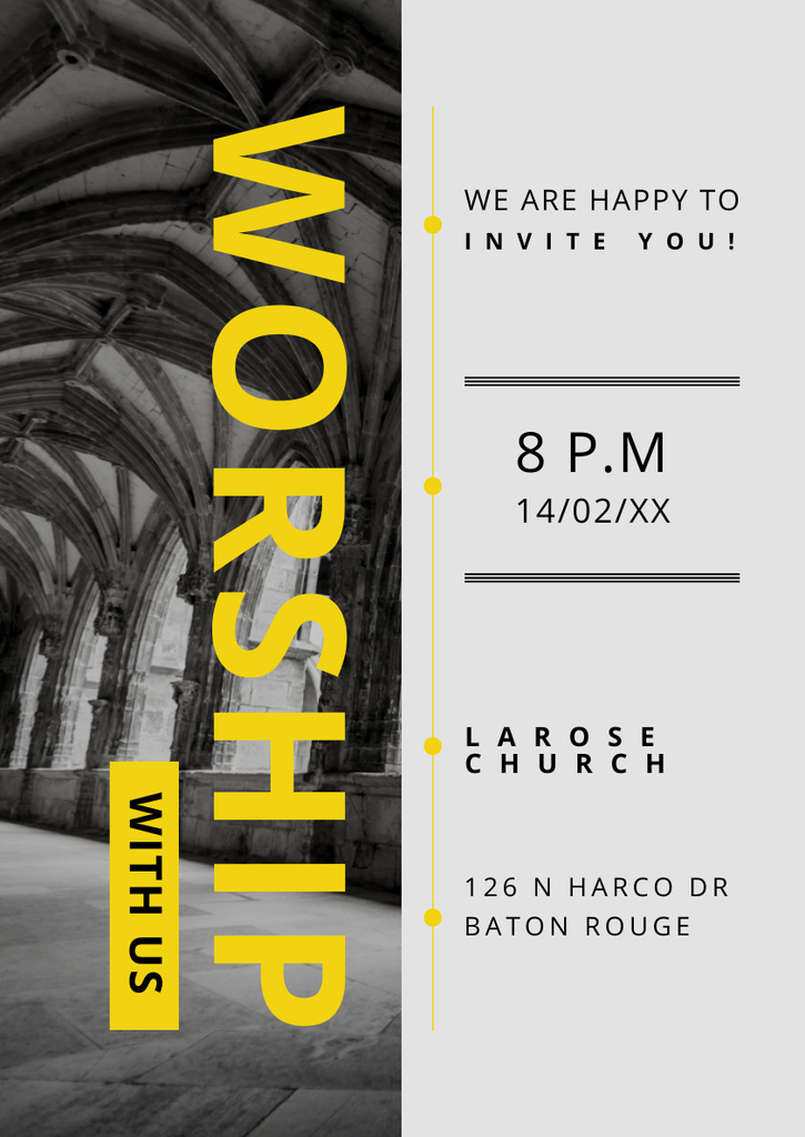 Invitation to Pray in Church Poster A3 Modelo de Design