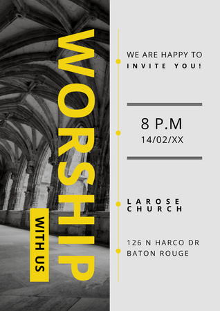 Invitation to Pray in Church Poster A3 Design Template