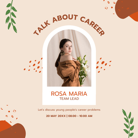 Motivational Career Podcast with Pretty Woman Instagram Design Template