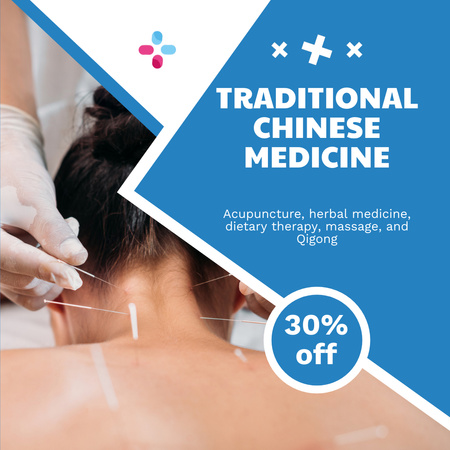 Affordable Traditional Chinese Medicine With Acupuncture Treatment Animated Post Design Template