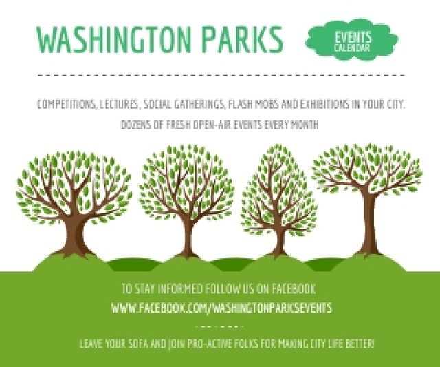 Events in Washington parks Medium Rectangle Design Template